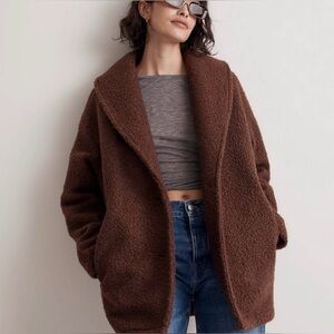 NWOT Madewell shawl collar teddy coat